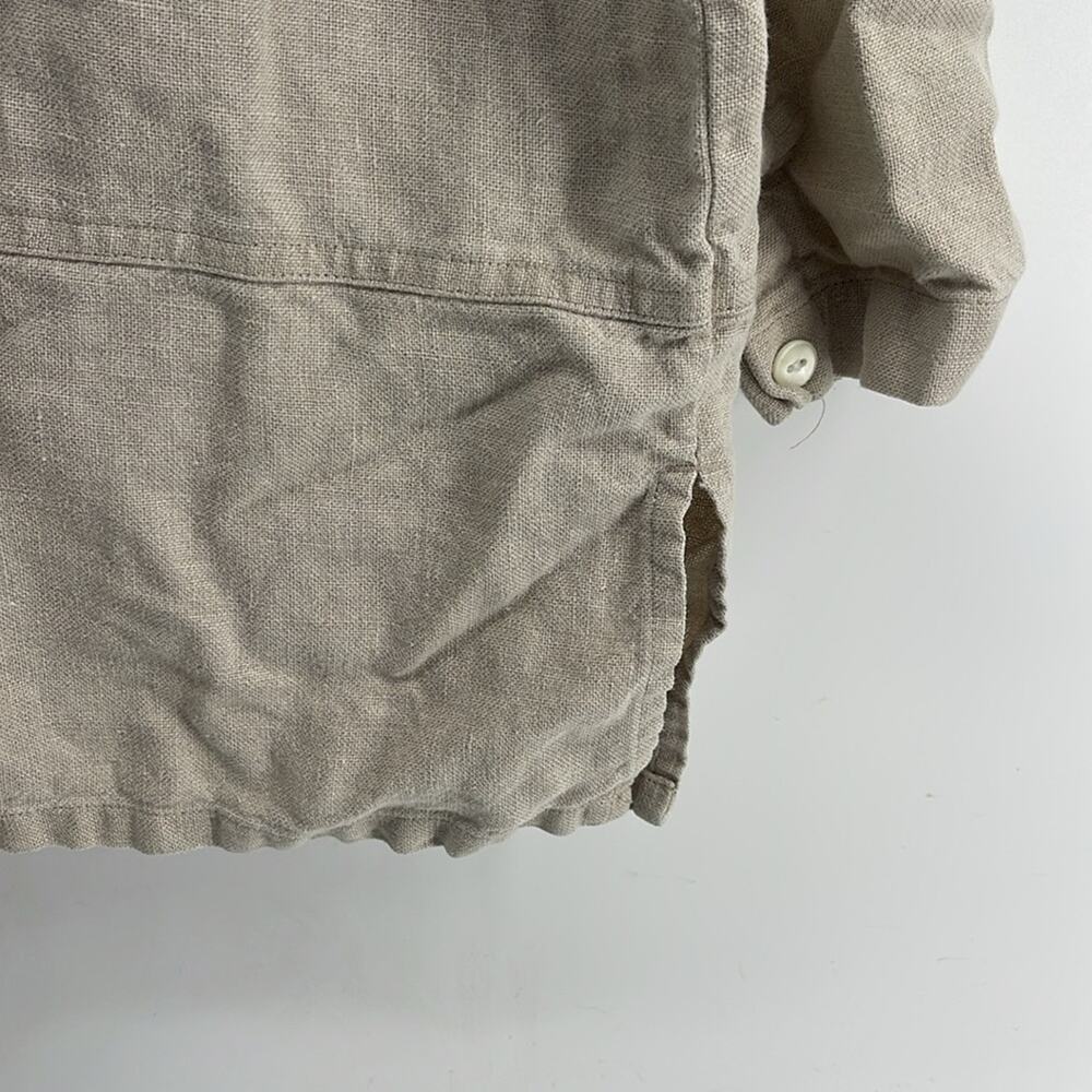 Vintage L. L. Bean 100% Linen Button Up Long Slee… - image 8